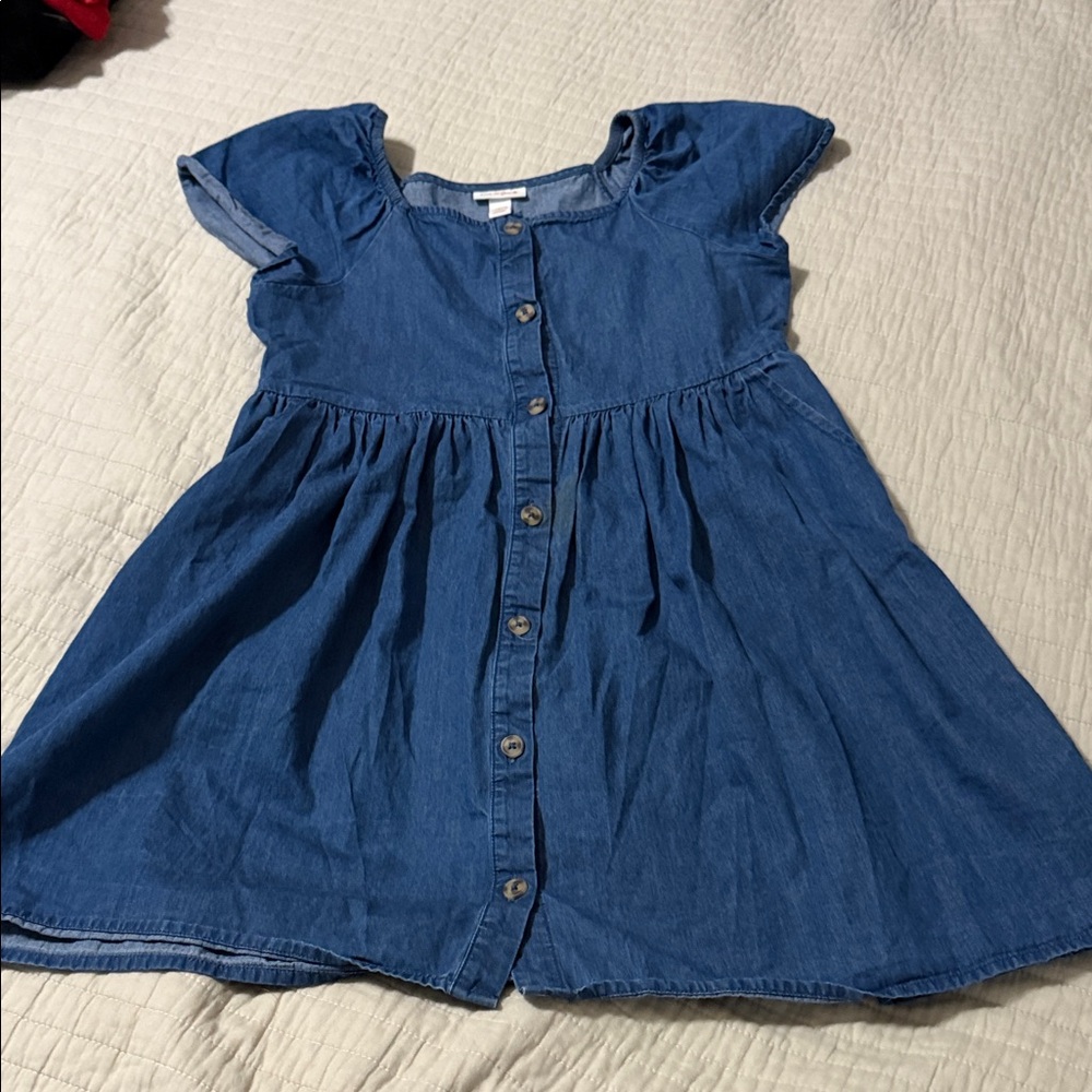 Cat & Jack Blue Denim Kids Dress Size Large 10/12